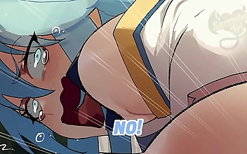 Teasing Treats! Sensual Aqua and Mischievous Kasuma s Steamy Fucking Adventure in KonoSuba s Manga World