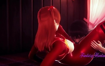 Japanese Hentai 3D - Luscious Shinji & Enchantress Asuka Eat Each Other s Pussy and Cum on Each Other s Faces