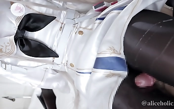 JAV Hottie Sucks Cock in Tight Costume Play Tights, Anal Torture, Fetish Play, and Massive Cumshot Animation!