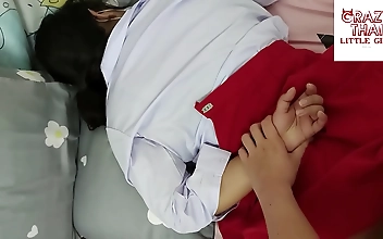 Tempting Thai Babe in Red Skirt Gets Wet with Boyfriend