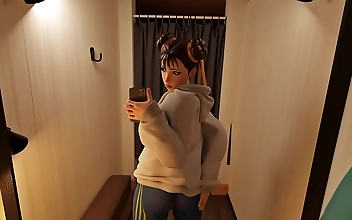 Selfie Time with Chun Li! Revealing Her Luscious Figure in Sexy Lingerie