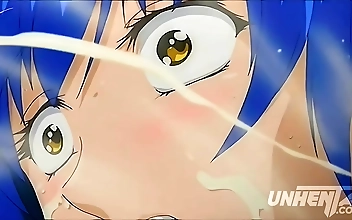 Uncensored Hentai Busty College Teen Completely Covered in Cum- Juicy Studs Inside