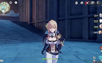 Holy shit! She s such a luscious enchantress! Jean  the ultimate MILF fucks in her office and gives a mouth-watering blowjob in Genshin Impact - watch now for FREE!