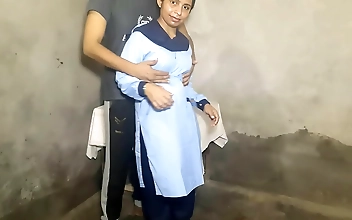 Witness the deflowering of a stunning Indian virgin as she gets pounded by her hot teacher in this exclusive Hindi sex scene