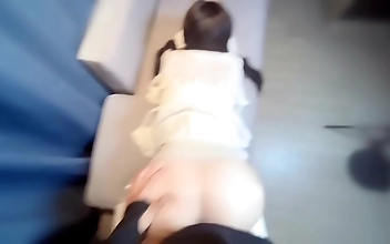 JAV Schoolgirls Luscious Rear Entry in White Boots on Silk