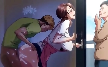 Vivid Hentai Scene: Horny Wife Gets Fucked by Big Cock Delivery Guy While Talking to Mother-in-Law