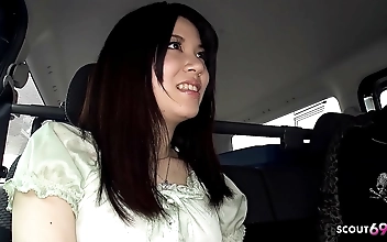 JAV Teen madness: Shy Japanese Schoolgirl Madoka Araki Seductively Sucks Strangers Cock in a Car