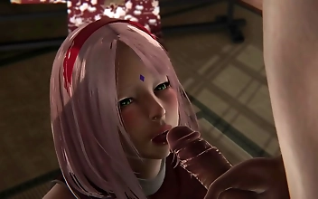 Japanese Enchantress Sakura Sucks and Fucks in Luscious 3D Hentai!