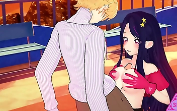 JAV idol Ai Hoshinos luscious blowjob and handjob skills will make you drop your pants