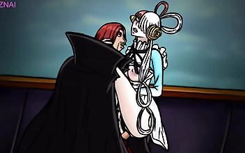 Japanese MILF Exposes Her Luscious Body and Alluring Curves for Filipino Pornstar, Shamelessly Seducing Him with Her Sensual Touches in One Piece Uta x Shanks