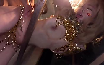 Get ready for a luscious enchantress spilling out of her netting dress at the Nakadashi Carnival! Her big tits cant be contained as she picks up a slutty partner with her wild moves