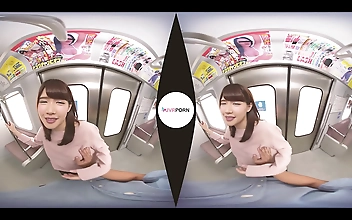 Japanese Teen with a Luscious Rear Plays with Herself in VR Porn