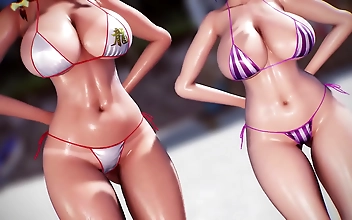 JAV Godess Patchouli in Alluring Swimsuit Shows Off Her Luscious Curves at Meiling Beach Dance