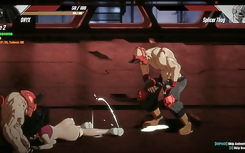 Luscious Anorexic Beauty Takes It Up the Ass in SF3D Game! Hero Cums Inside with Madmax Mobs in Mini Shorts