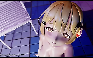 Round and Ripe - Luscious Minato Aqua and Yozora Mel Duet In MMD R-18 Virtual YouTuber