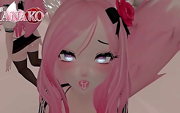 Japanese Kitty-Chan Gives You a BJ While You Peek up Her Skirt - Cum in Mouth Finish