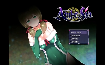 JAV Hentai Game: Sexy Nun Fights Naked Cute Flower Girl Monster in Ambrosia RPG Ep