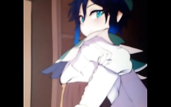 Japanese slut gets drenched in cum - Venti Genshin Impact Cum Tribute