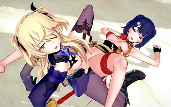 JAV porn video: Xiangling and Fischl s lesbian sex in 3D hentai with 4K resolution and 60FPS uncensored