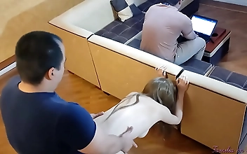 JAV Slut Gets Fucked by Her Father While Her Husband Works on the Laptop NTR