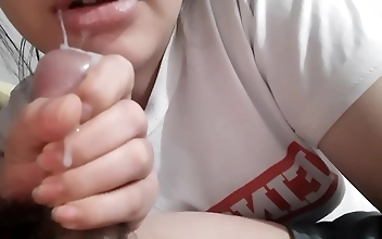 Joyful Filipina Girlfriend Blowing Him Off with Her Sexy Mouth