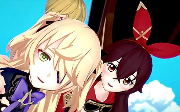 JAV Hentai 4K Genshin Impact - Two Luscious Archer Girls in Uncensored 3D Action! Enchant Your Eyes with this Lustful Scene!