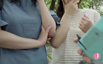 Busty Japanese Enchantress Manami Dacchu in a Lustful Threesome with Older Men in Shibuya