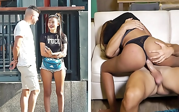 Japanese Schoolgirl Seduces Hooters Customer with Her Luscious Lips Gets Banged Hard