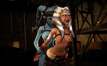 Wild Star Wars Fanfiction Comes to Life: Futa Aayla Secura Pounds Ahsoka Tano s Asshole with Cream!