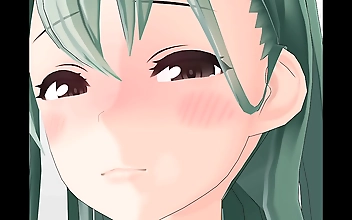 Japanese beauty Suzuya sizzles in Kantai Collection anime porn