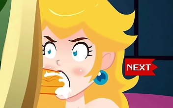 JAV Princess Peach Sucks Off with Steamy Deep Throat and Throatpie Action! (Games)