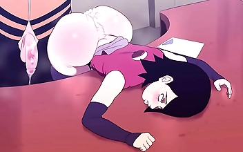 Naruto s Kunoichi Sarada Sizzles in Luscious Laucham: Unleash Your Inner Slave with Her Alluring Moves!
