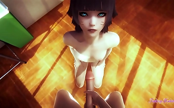 Get Luscious: 5 Minutes of Naruto Hentai 3D - POV Himawari Blowjob and Fucked - Anime Manga Porn