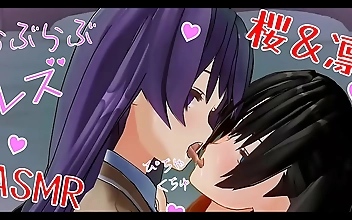 Relax Baby Let Your Ears Drown in the Luscious Lesbian Kisses of Yuri Anime s Rin and Sakura - with the added keywords ASMR sound earphones and recommended