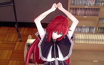 Luscious Akeno Lets It All Out in the Library: HS DXD NTR Madness 2 Unleashed on Sheer & PTRN Fantasyking3