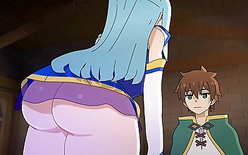 Experience the Alluring Aqua from Konosuba in This Luscious Hentai Video!