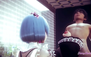 JAV Re Zero Hentai - Rem Handjob with POV Uncensored Cumshot