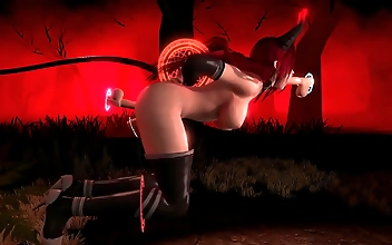 Welcome to the Ultimate JAV Experience! Enjoy the Alluring Demon Girl in a Fiery Gangbang Trap With Magical Dicks - 3D Porn