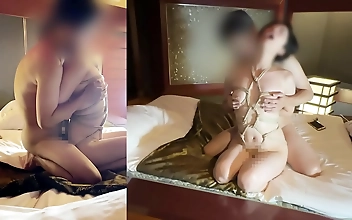 Tied up and Cuckolded: Mature Womans Nakadashi with Her Friend and NTR Training